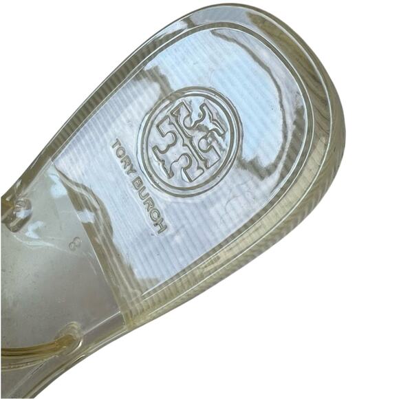 Tory Burch Miller Jelly Thong Sandals, PVC Style With White Medallion, Size 8 - Picture 2 of 6